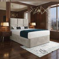 KDMD Ixworth Upholserted Floorstanding Headboard Beige Designer Bed Frame in Cream | Size: Small Single