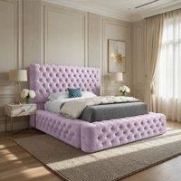KDMD Lockerbie Pleated Upholstery Pink Designer Bed Frame | Size: Small Double