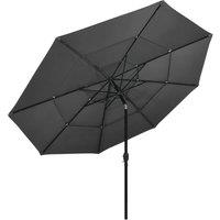 Berkfield Home 3-Tier Parasol with Aluminium Pole Anthracite 3.5 m in Dark Grey
