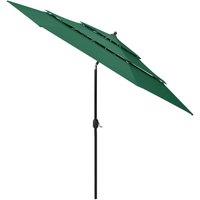 Berkfield Home 3-Tier Parasol with Aluminium Pole Green 3 m