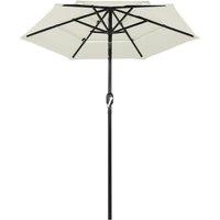 Berkfield Home 3-Tier Parasol with Aluminium Pole Sand 2 m in Beige