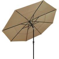 Berkfield Home 3-Tier Parasol with Aluminium Pole Taupe 3.5 m in Beige