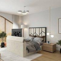 KDMD Aldfield Luxe Upholstered Cream Television Bed Frame | Size: Single