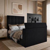 KDMD Woolverstone Upholstered Black TV Bed Frame | Size: Super King