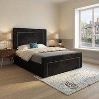 KDMD Lutterworth Upholstered Black Soft Velvet Designer Bed Frame | Size: King