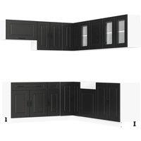 Berkfield Home 11 Piece Kitchen Cabinet Set Kalmar Black Engineered Wood