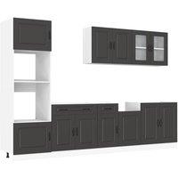 Berkfield Home 7 Piece Kitchen Cabinet Set Kalmar Black Engineered Wood
