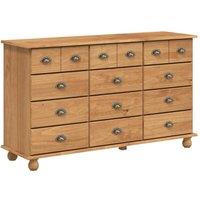 Berkfield Home Chest of Drawers ASKIM 79x40x133.5 cm Solid Wood Pine in Brown