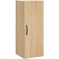 Berkfield Home Wall Mounted Cabinet Sonoma Oak 34.5x34x90 cm Engineered Wood in Light Tan