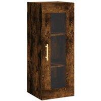 Berkfield Home Wall Mounted Cabinet Smoked Oak 34.5x34x90 cm in Brown