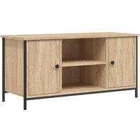 Berkfield Home TV Cabinet Sonoma Oak 100x40x50 cm Engineered Wood in Light Oak | Size: 100 x 40 x 50 cm