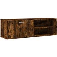 Berkfield Home TV Cabinet Smoked Oak 120x34x37 cm Engineered Wood in Brown | Size: 120 x 34 x 37 cm