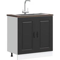 Berkfield Home Sink Base Cabinet Kalmar Black 80x46x81.5 cm Engineered Wood