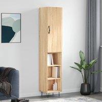 Berkfield Home Highboard Sonoma Oak 34.5x34x180 cm Engineered Wood in Natural