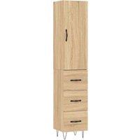 Berkfield Home Highboard Sonoma Oak 34.5x34x180 cm Engineered Wood in Light Tan