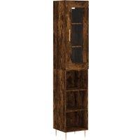 Berkfield Home Highboard Smoked Oak 34.5x34x180 cm Engineered Wood in Brown