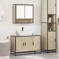 Berkfield Home Durable 2 Piece Bathroom Furniture Set Sonoma Oak Engineered Wood in Light Brown