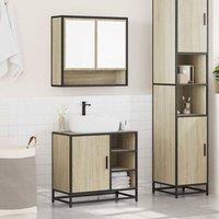 Berkfield Home Durable 2 Piece Bathroom Furniture Set Sonoma Oak Engineered Wood in Brown