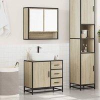 Berkfield Home Durable 2 Piece Bathroom Furniture Set Sonoma Oak Engineered Wood in Tan