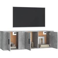 Berkfield Home Classic 2 Piece TV Cabinet Set Concrete Grey Engineered Wood