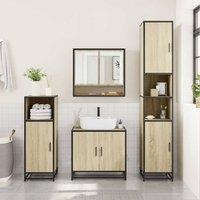 Berkfield Home Durable 3 Piece Bathroom Furniture Set Sonoma Oak Engineered Wood in Light Brown