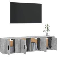 Berkfield Home Classic 3 Piece TV Cabinet Set Concrete Grey Engineered Wood