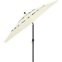 Berkfield Home Harmful 3-Tier Parasol with Aluminium Pole Sand 3.5 m in Beige