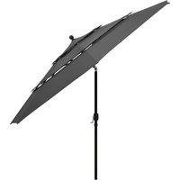 Berkfield Home Harmful 3-Tier Parasol with Aluminium Pole Anthracite 3.5 m in Dark Grey