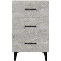 Berkfield Home Elegant Bedside Cabinet Concrete Grey 40x40x66 cm Engineered Wood | Size: 40 x 40 x 66 cm