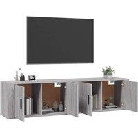 Berkfield Home Classic Wall-mounted TV Cabinets 2 pcs Grey Sonoma 80x34.5x40 cm