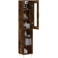 Berkfield Home Highboard Smoked Oak 34.5x34x180 cm Engineered Wood in Brown