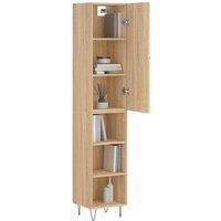 Berkfield Home Highboard Sonoma Oak 34.5x34x180 cm Engineered Wood in Natural