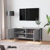 Berkfield Home TV Cabinet with Doors Grey Sonoma 102x35x45 cm Engineered Wood | Size: 102 x 35 x 45 cm