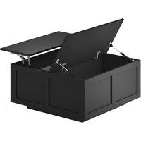 KEEPREAPER Stylish Square Coffee Table with Large Hidden Storage in Black