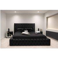 Stratus Interiors Linley Chesterfield Upholstered Bed Frame - No Storage Type - Black | Size: Single