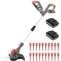 PAWNORA 20V Cordless Strimmer Grass Trimmer Lawn Edger Cutter Garden Kit in Black