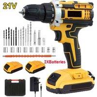 Nordara 2 Battery 21V Cordless Drill Combi Driver Electric Screwdriver Set in Yellow | Size: 1000mm 13000mm