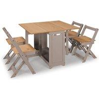 Nordara Butterfly Drop Leaf Dining Table & 4 Chairs Grey Wax Santo