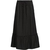 Lands' End Women's Petite Ready To Go Tiered Skirt in Black | Size: 12