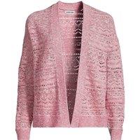 Lands' End Women's Pointelle Cardigan With Linen in Pink | Size: 20