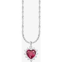 THOMAS SABO Women's Romance Silver Red Cubic Zirconia Heart Pendant Necklace KE2305-013-10-L45V | Size: Adjustable