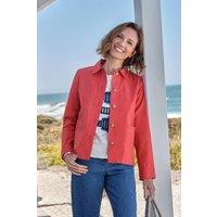 WoolOvers Women's Stitch Pocket Cotton Jacket in Red | Size: 16