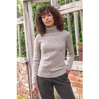 WoolOvers Women's 100% Wool Polo Neck Jumper in Camel | Size: XL