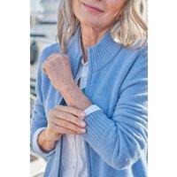 WoolOvers Women's 100% Lambswool Zip Thru Cardigan in Blue | Size: XS