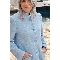 WoolOvers Women's Wool Blend Button Coat in Light Blue | Size: Medium