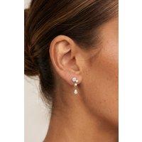 MUCHV Women's Bridal Style Drop Stone Earrings in 18k Gold or Silver