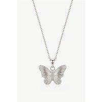 MUCHV Women's Textured Butterfly Necklace With Stones in 18k Gold or Silver