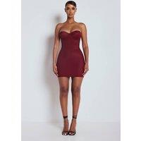 LEMONLUNAR Women's The Sculpting Mini Dress Burgundy | Size: Large