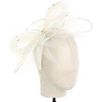 PEACH ACCESSORIES Women's Jewelled Temptation Exquisite Feathered Fascinator in Ivory