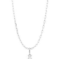Gold Trip Women's March Birthstone Necklace in Silver